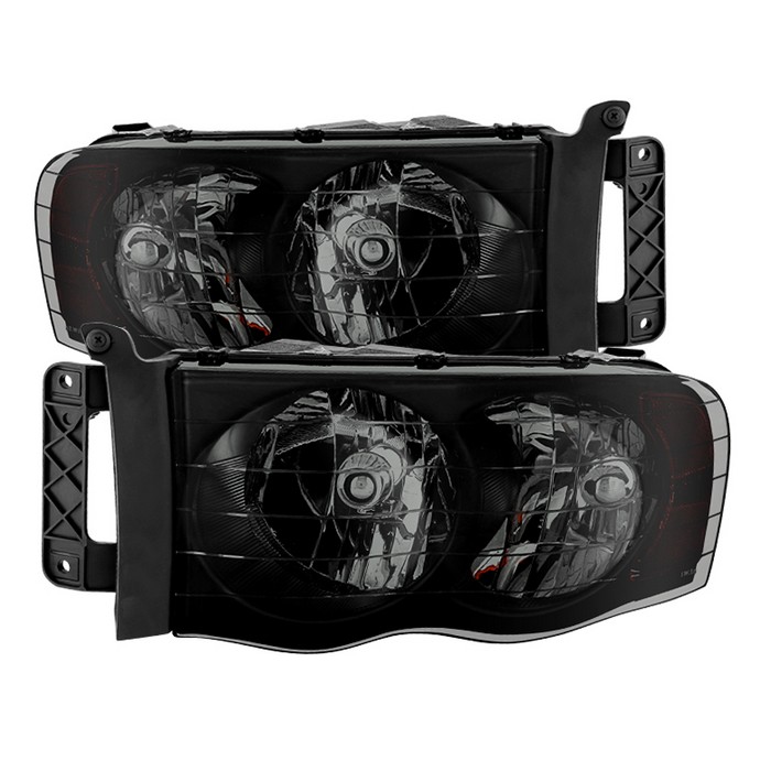 XTune Black Smoked Headlights 02-05 Dodge Ram XTune Black Smoked Headlights 02-05 Dodge Ram